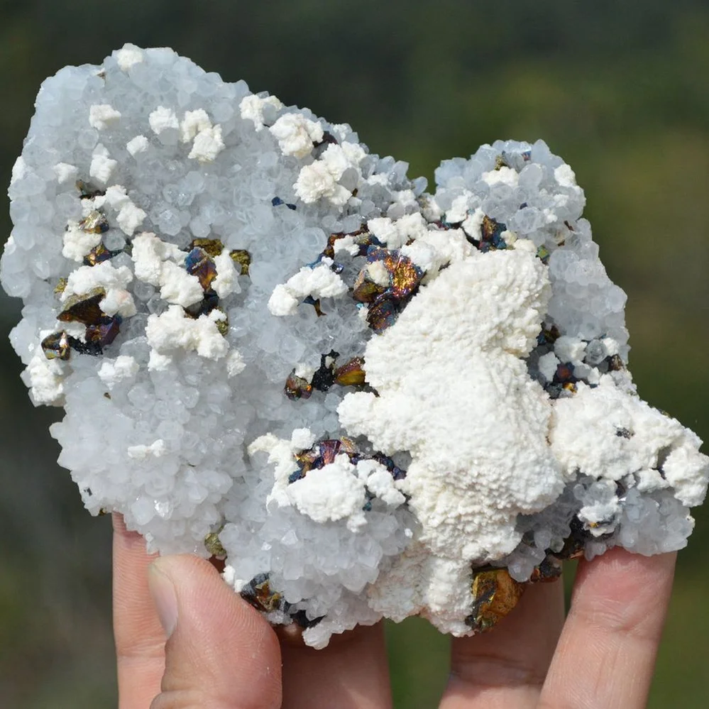 Quartz With Chalcopyrite, Dolomite, Barite Crystals - Image 3