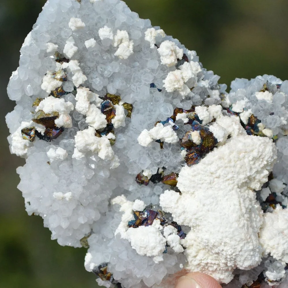 Quartz With Chalcopyrite, Dolomite, Barite Crystals - Image 4