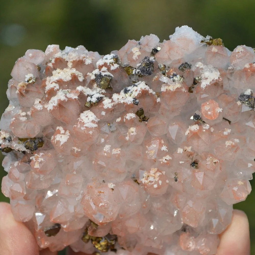 Red Quartz With Chalcopyrite, Dolomite Crystals - Image 3