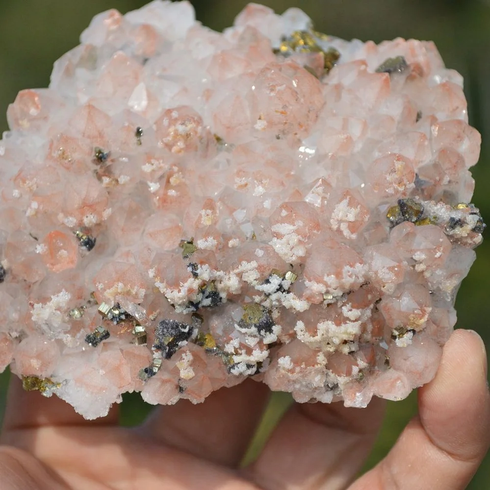 Red Quartz With Chalcopyrite, Dolomite Crystals - Image 4
