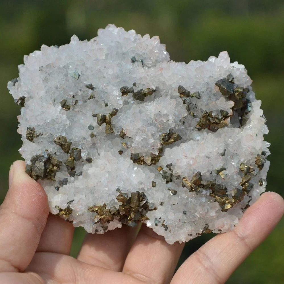 Red Quartz With Chalcopyrite, Marmatite Crystals