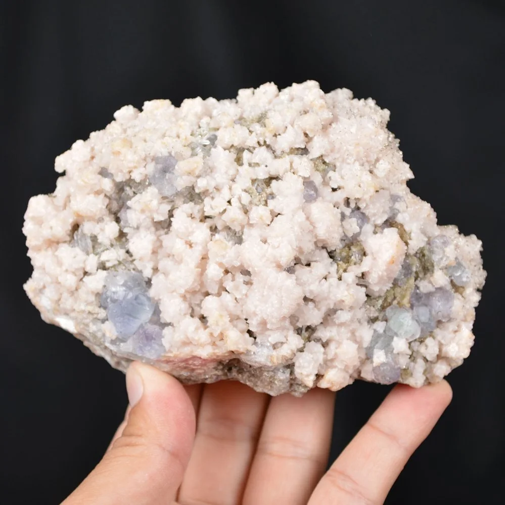 Dolomite With Quartz,Fluorite,Rhodochrosite And Pyrite Crystals
