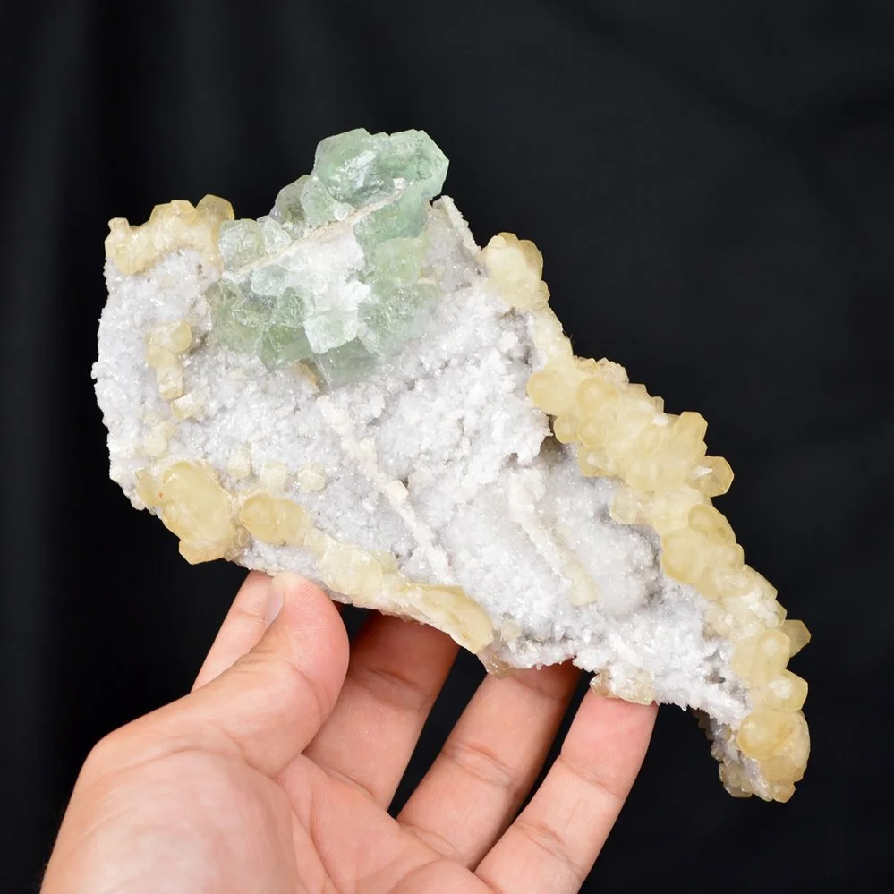 Fluorite With Calcite,Dolomite,Quartz Crystals