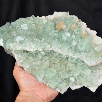 Fluorite With Calcite,Quartz Crystals