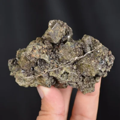 Rare Scorodite With Garnet Crystals