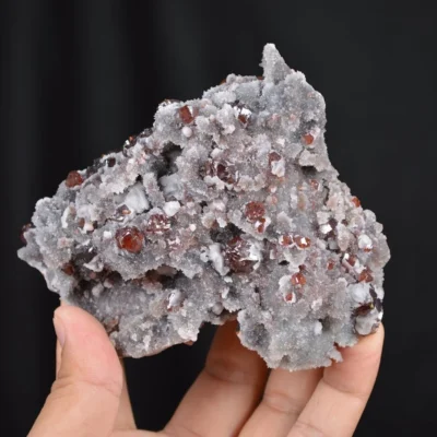 Sphalerite On Reddish Quartz Matrix Crystals