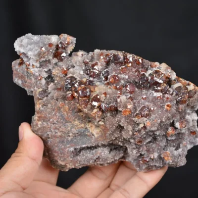 Sphalerite On Reddish Quartz Matrix Crystals