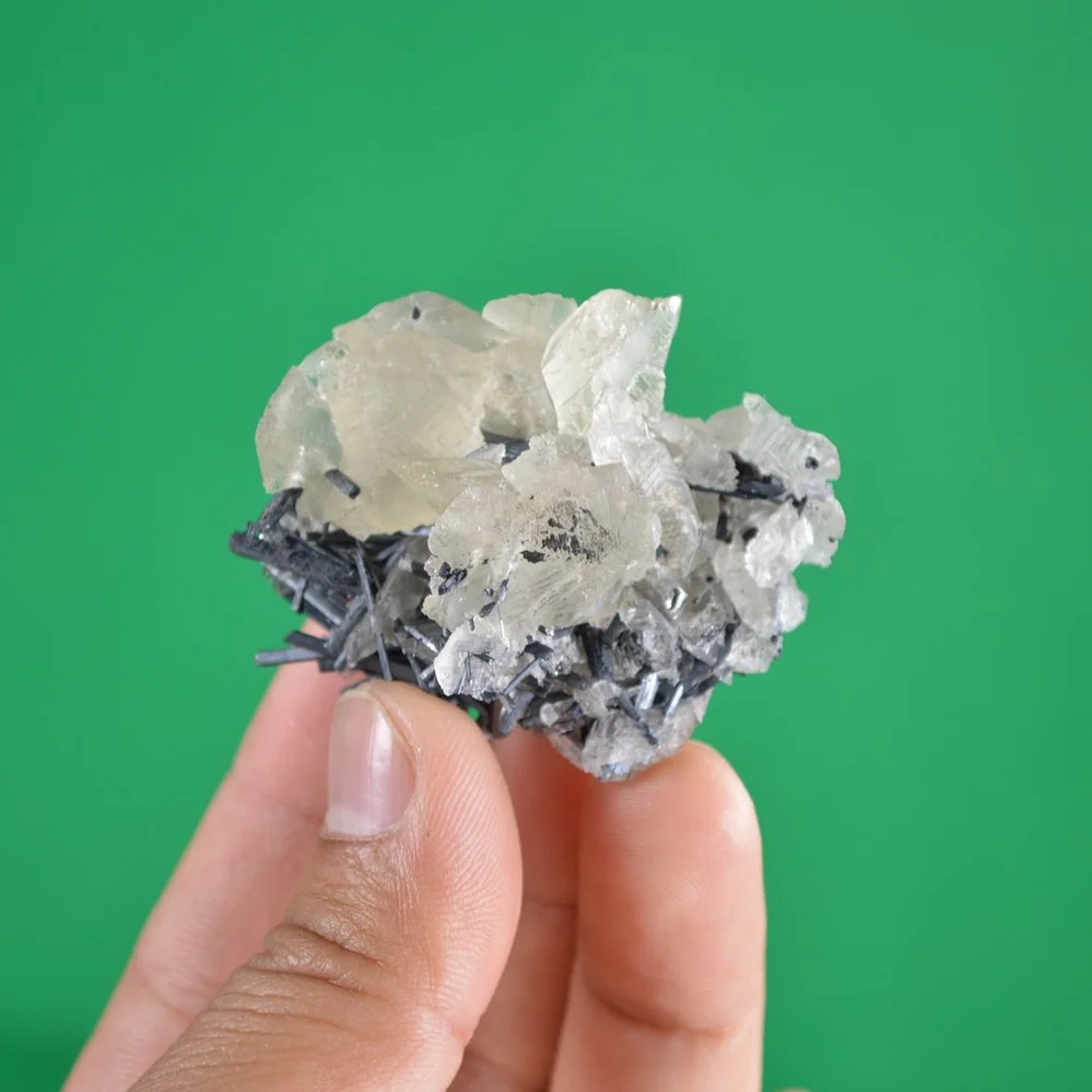 Stibnite With Calcite Crystals