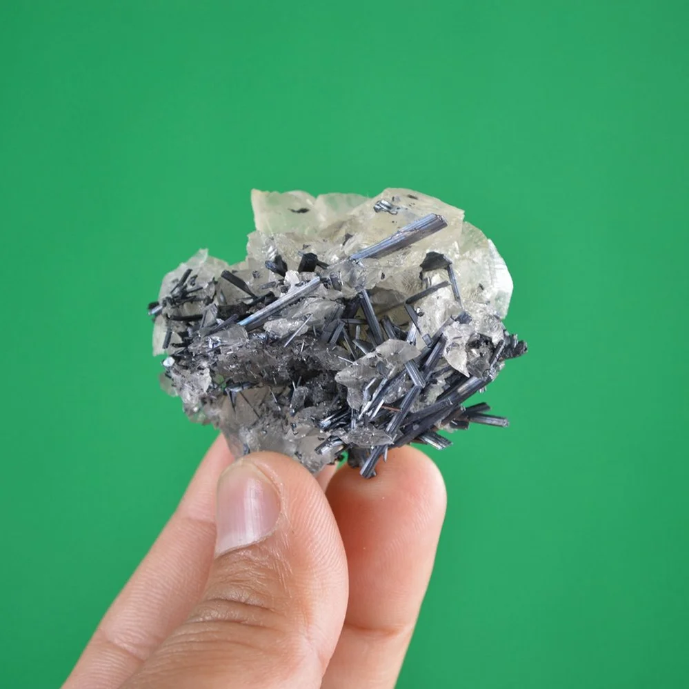 Stibnite With Calcite Crystals - Image 2