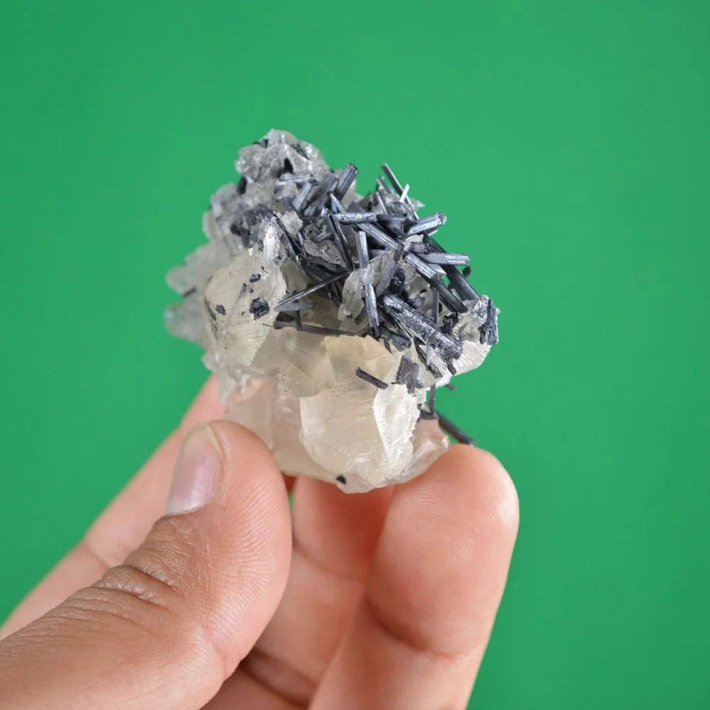 Stibnite With Calcite Crystals - Image 4