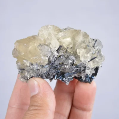 Stibnite With Calcite Crystals