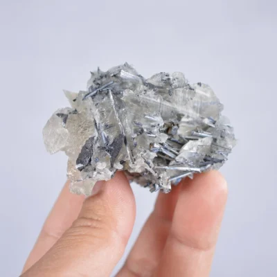 Stibnite With Calcite Crystals