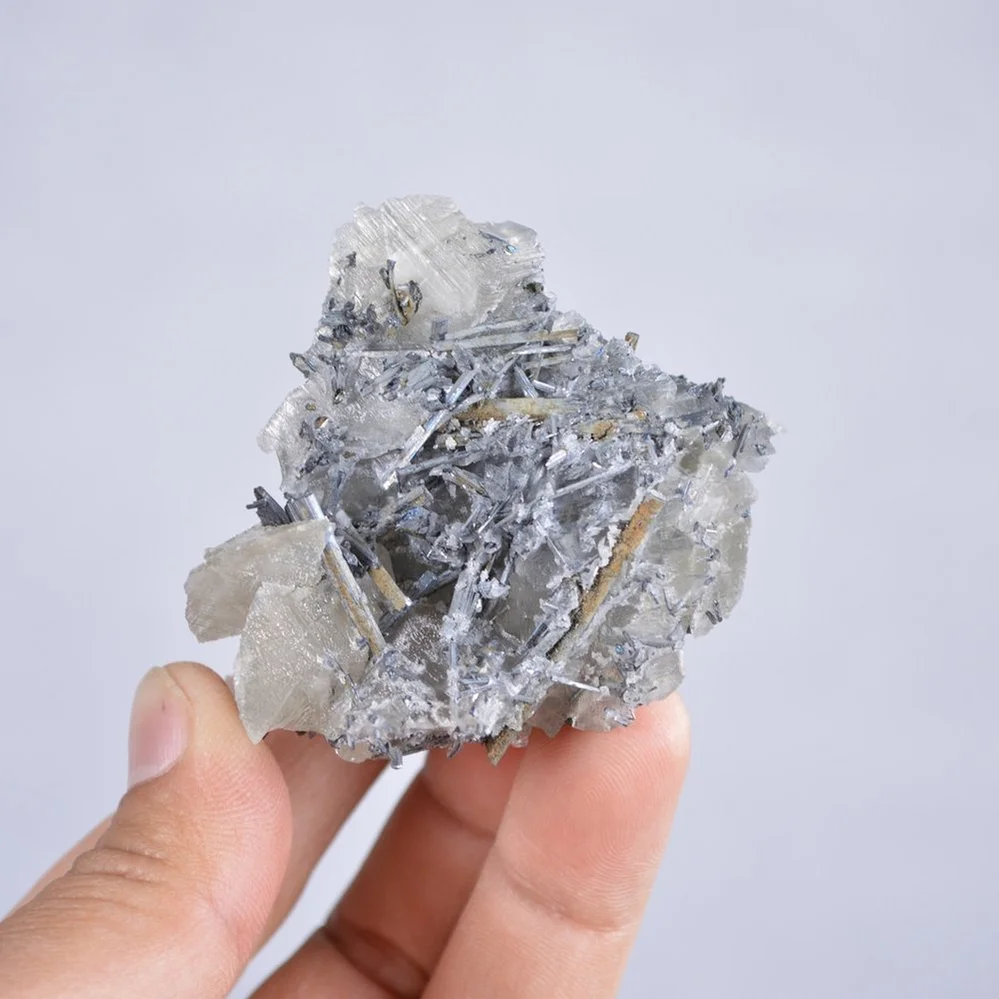 Stibnite With Calcite Crystals - Image 2
