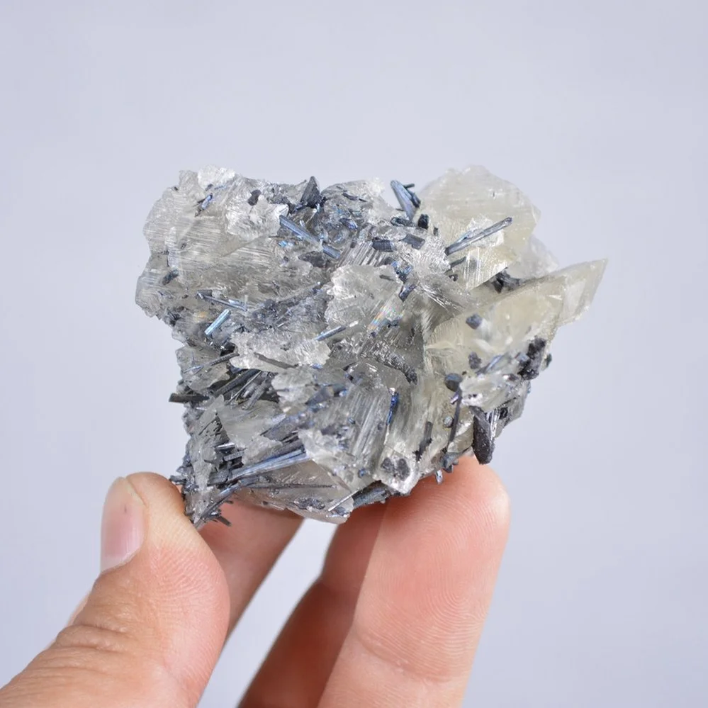 Stibnite With Calcite Crystals - Image 3
