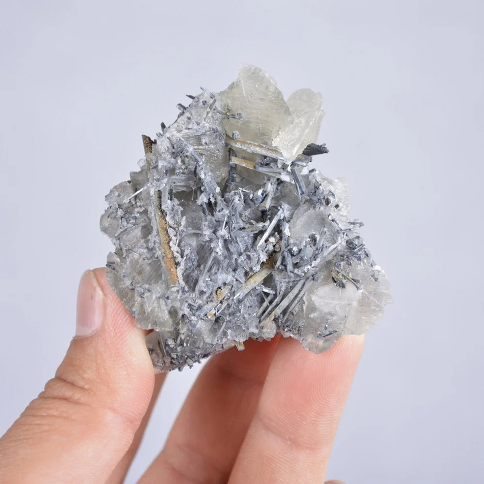 Stibnite With Calcite Crystals - Image 4