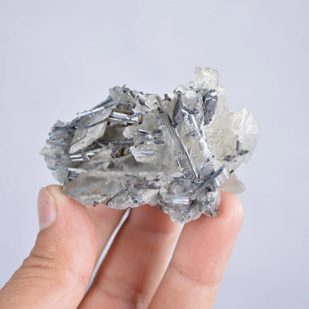 Stibnite With Calcite Crystals - Image 5
