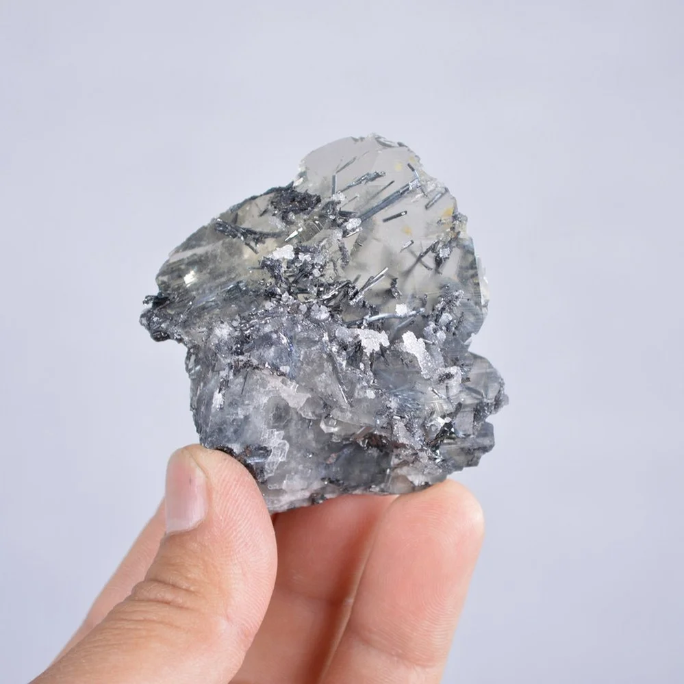 Stibnite With Calcite Crystals - Image 4