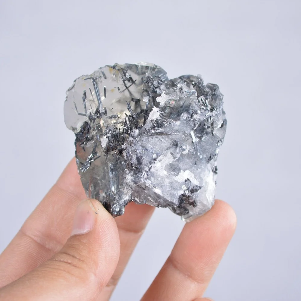 Stibnite With Calcite Crystals - Image 5