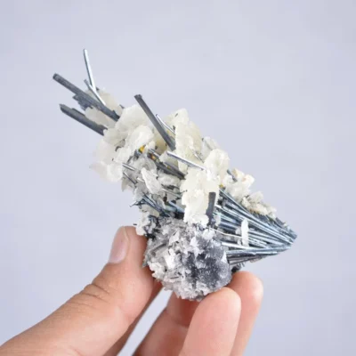 Stibnite With Calcite Crystals