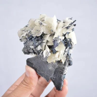 Stibnite With Calcite Crystals