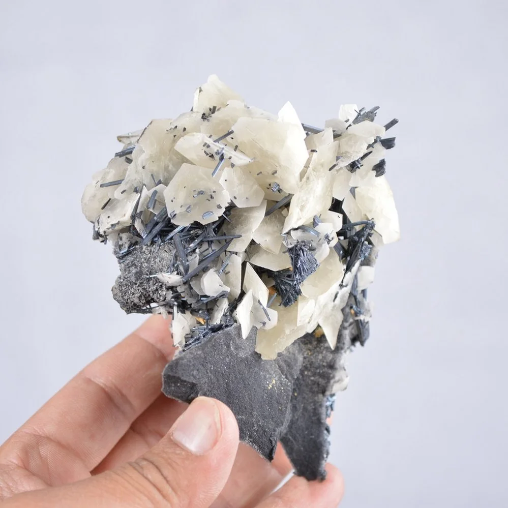 Stibnite With Calcite Crystals - Image 2