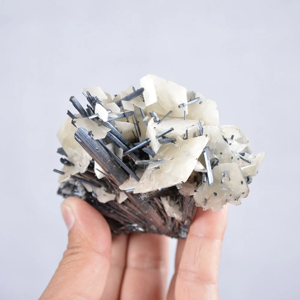 Stibnite With Calcite Crystals - Image 4