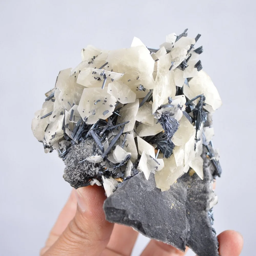Stibnite With Calcite Crystals - Image 5