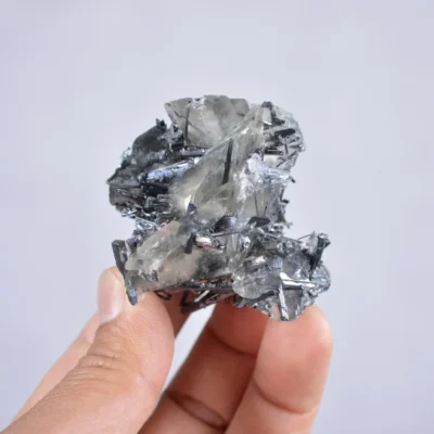 Stibnite With Calcite Crystals