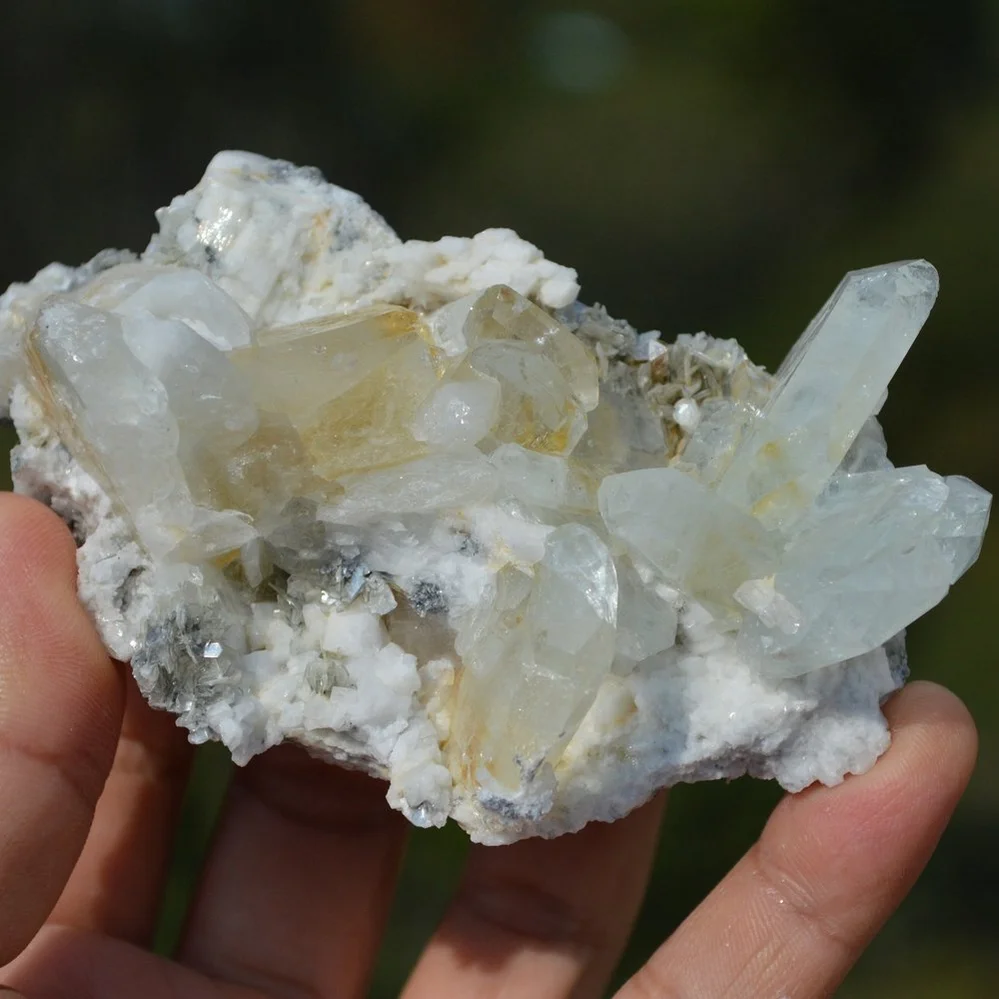 Tabular Crystal Beryl And Albite On The Mica Matrix