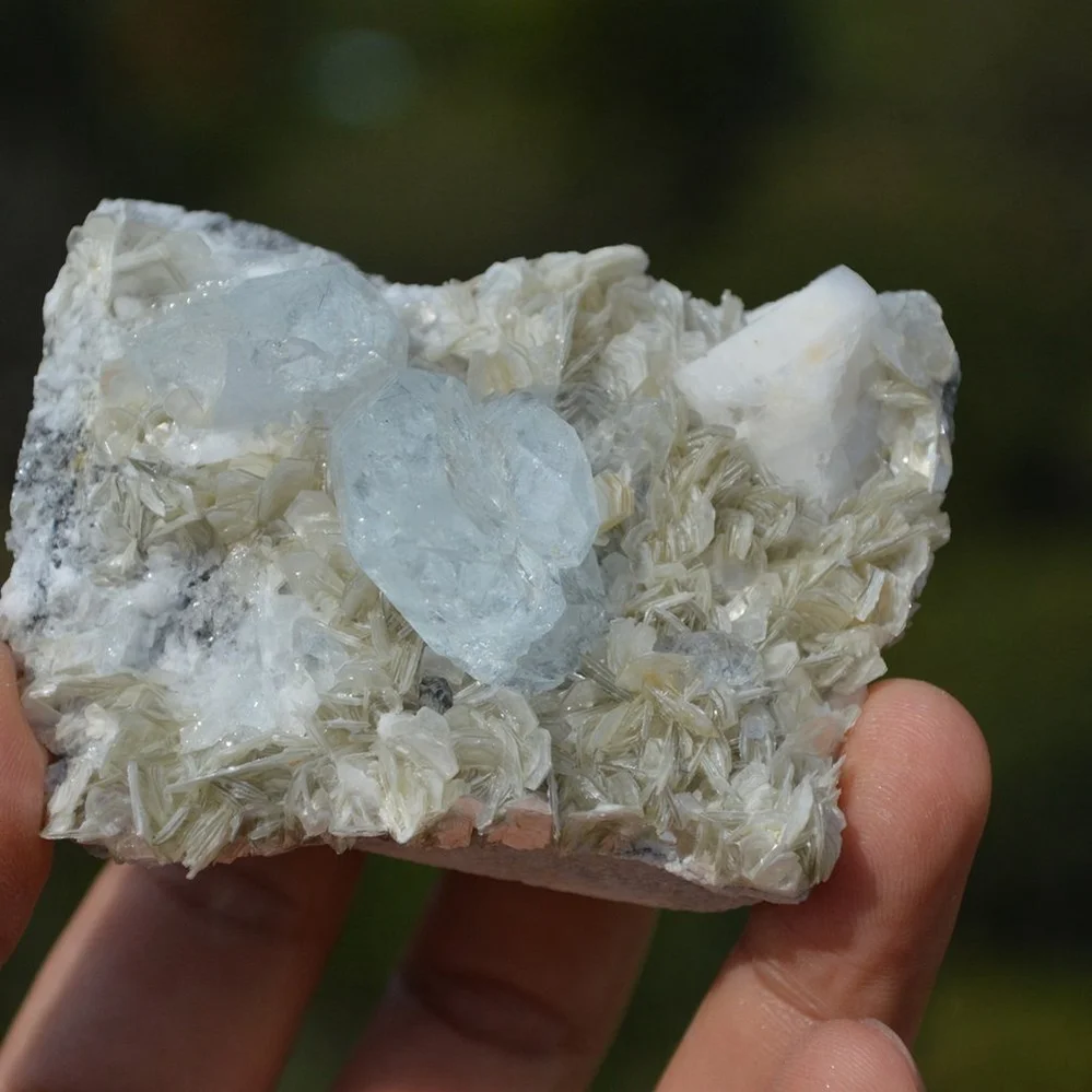 Tabular Crystal Beryl And Albite On The Mica Matrix - Image 2