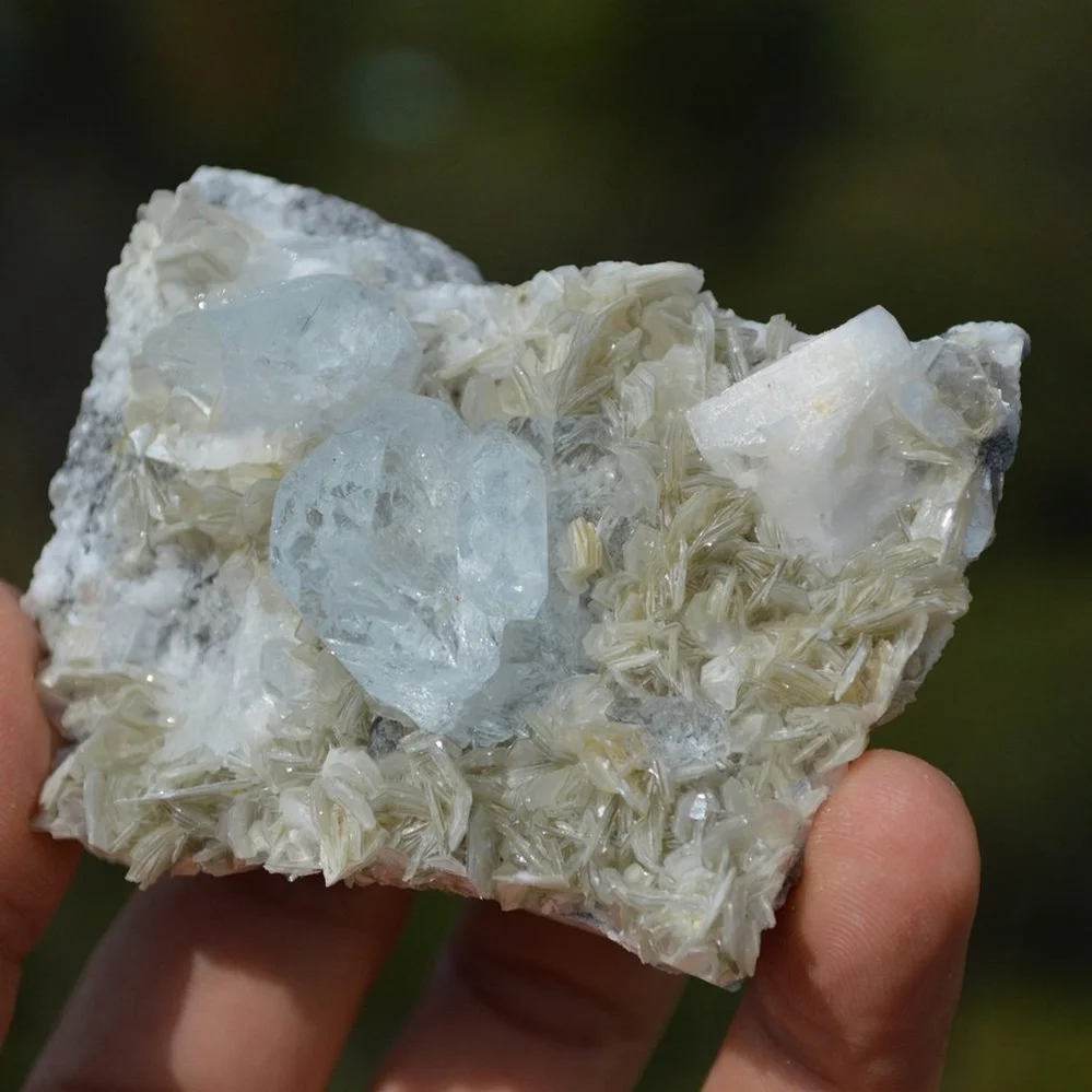 Tabular Crystal Beryl And Albite On The Mica Matrix - Image 3