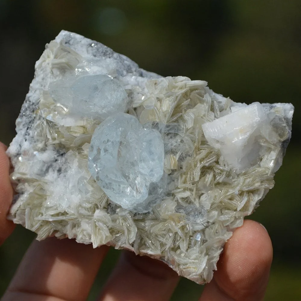 Tabular Crystal Beryl And Albite On The Mica Matrix - Image 4