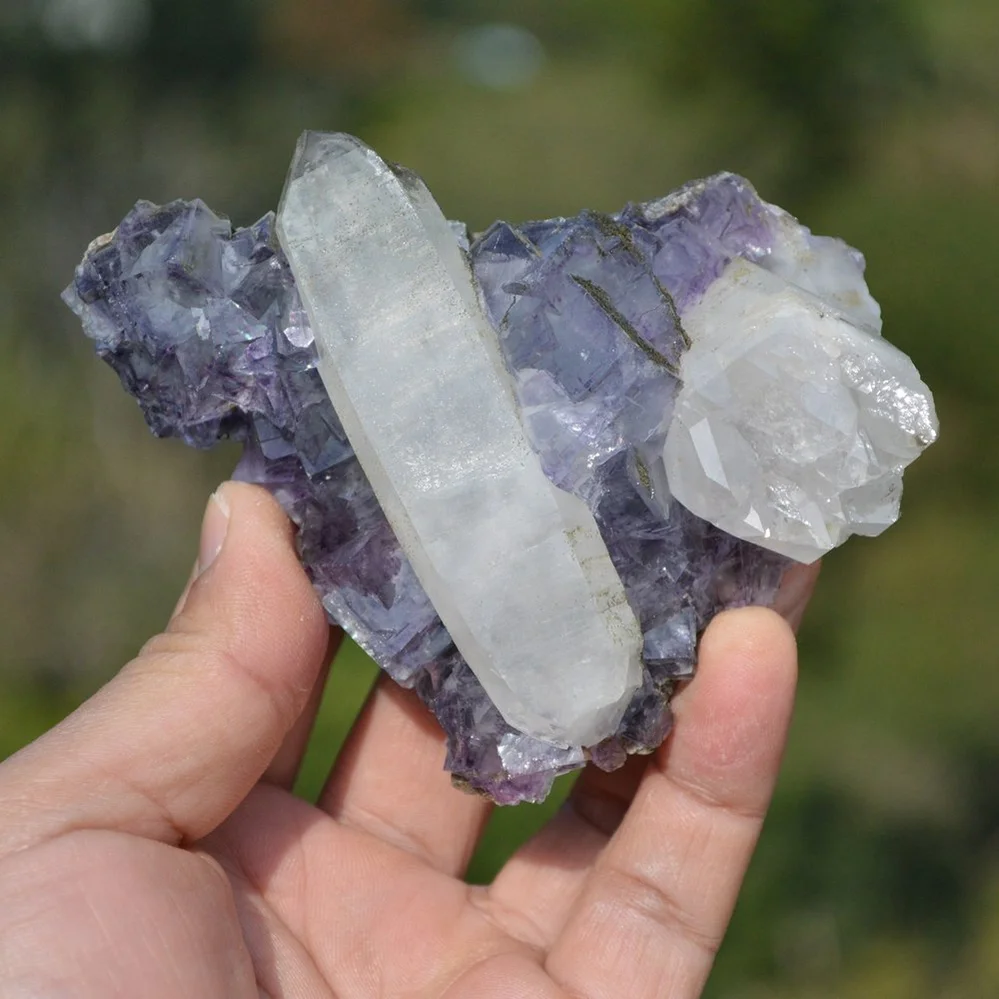 Fluorite With Quartz, Mica Crystals (Floater)