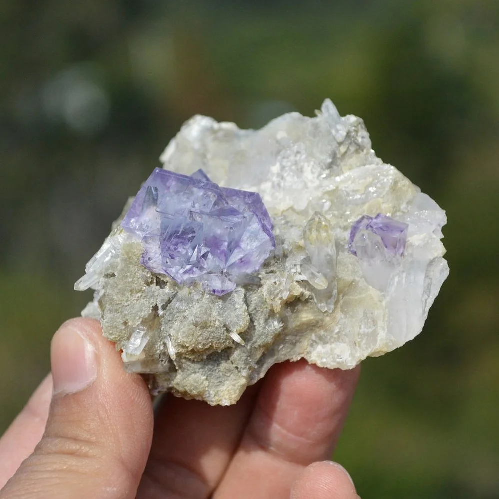 Fluorite With Quartz, Arsenopyrite, Mica Crystals (Floater) - Image 4