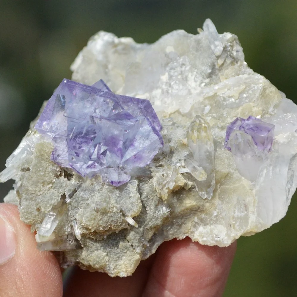Fluorite With Quartz, Arsenopyrite, Mica Crystals (Floater) - Image 5