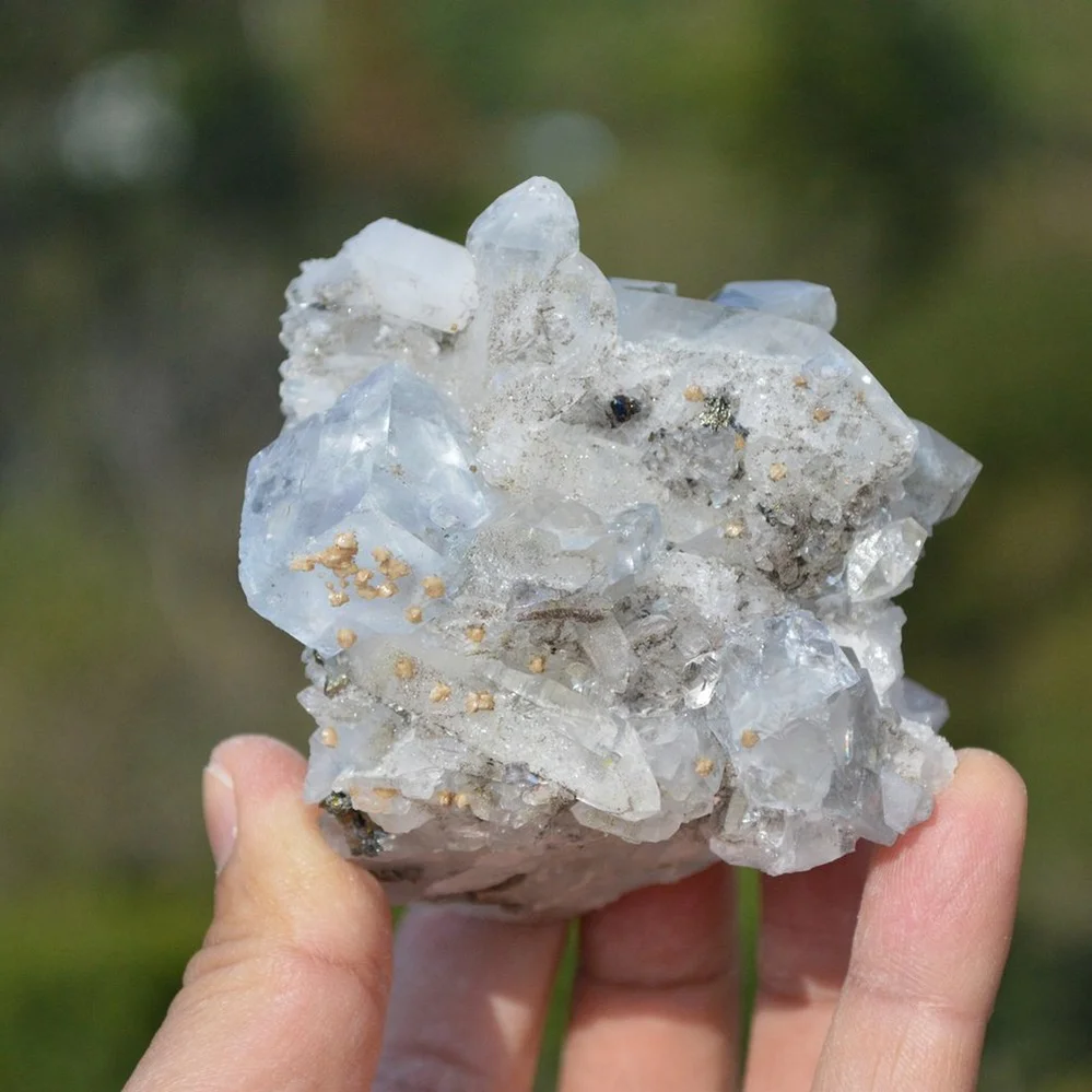 Fluorite With Quartz, Dolomite, Arsenopyrite Crystals - Image 2