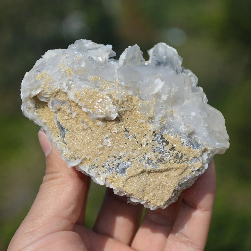 Fluorite With Quartz, Calcite, Arsenopyrite Crystals (Floater) - Image 5
