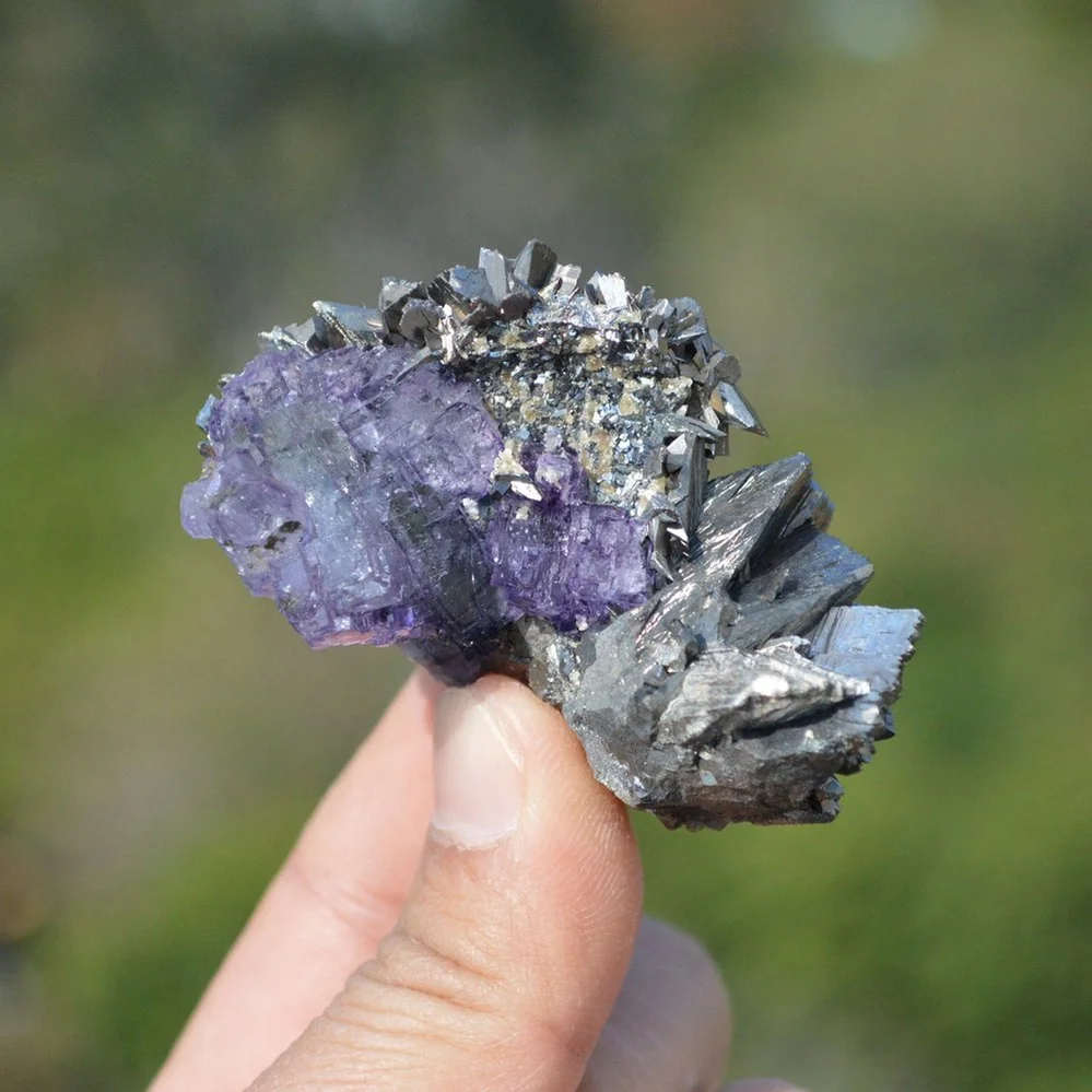 Fluorite With Quartz, Arsenopyrite Crystals