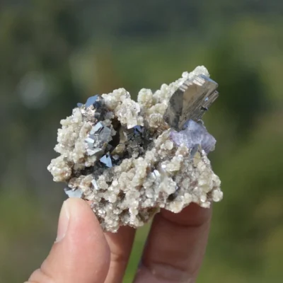 Fluorite With Dolomite, Arsenopyrite, Mica Crystals (Floater)