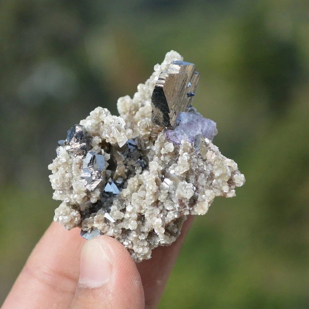 Fluorite With Dolomite, Arsenopyrite, Mica Crystals (Floater) - Image 5