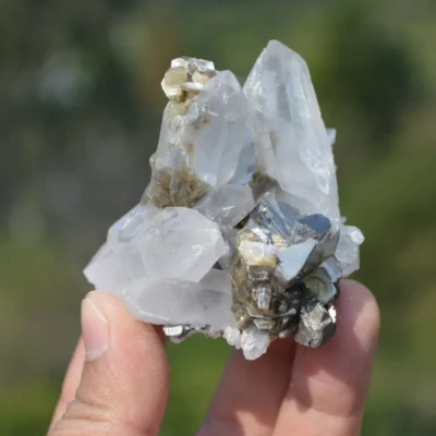 Quartz With Arsenopyrite, Bournonite, Mica Crystals (Floater)