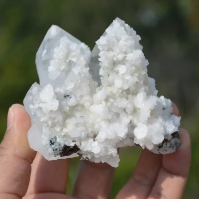 Quartz With Calcite, Arsenopyrite Crystals