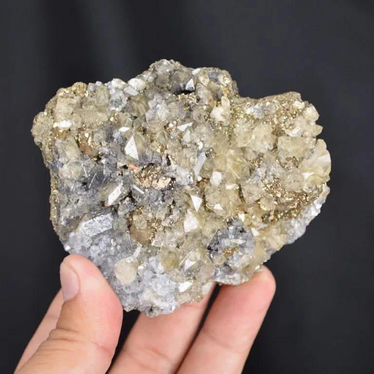 Shiny Calcite With Pyrite Crystals - Image 2