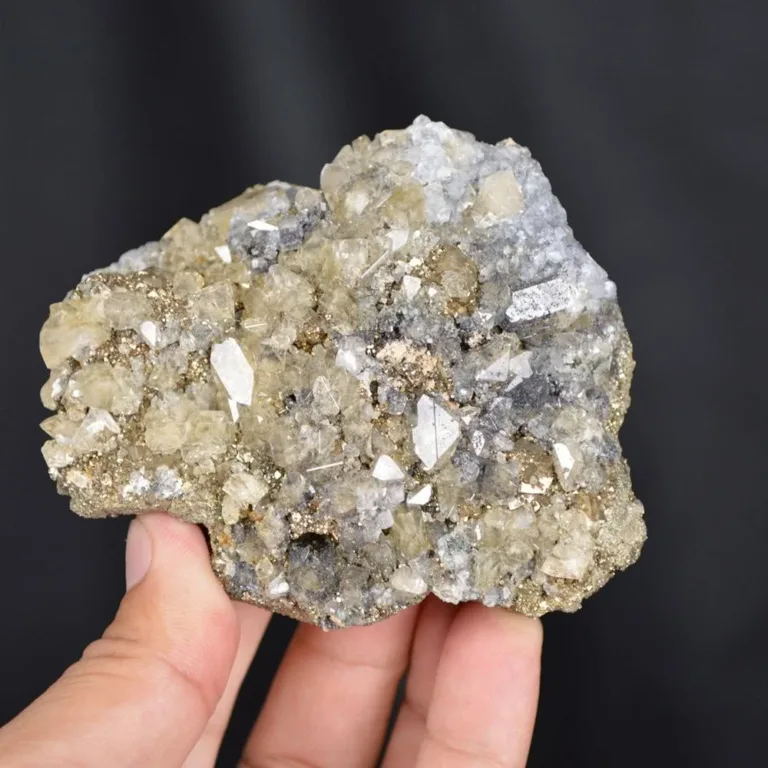 Shiny Calcite With Pyrite Crystals - Image 4