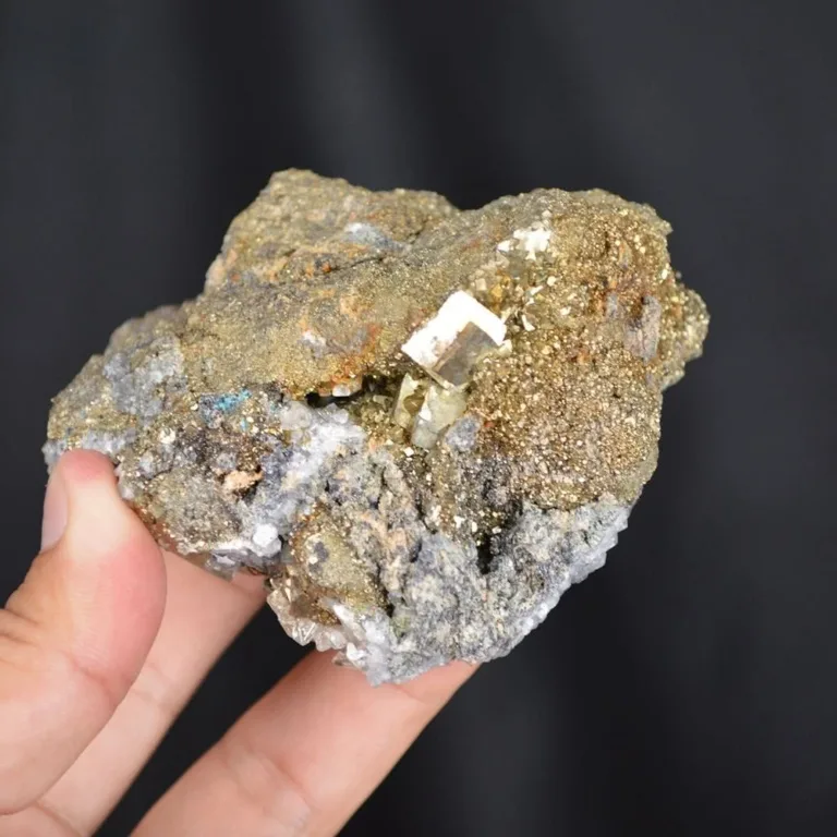 Shiny Calcite With Pyrite Crystals - Image 5