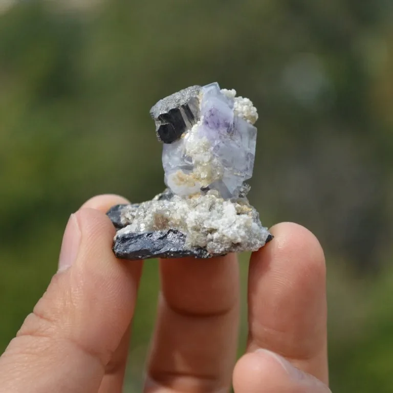 Ferberite With Quartz,Fluorite,Arsenopyrite,Mica Crystals