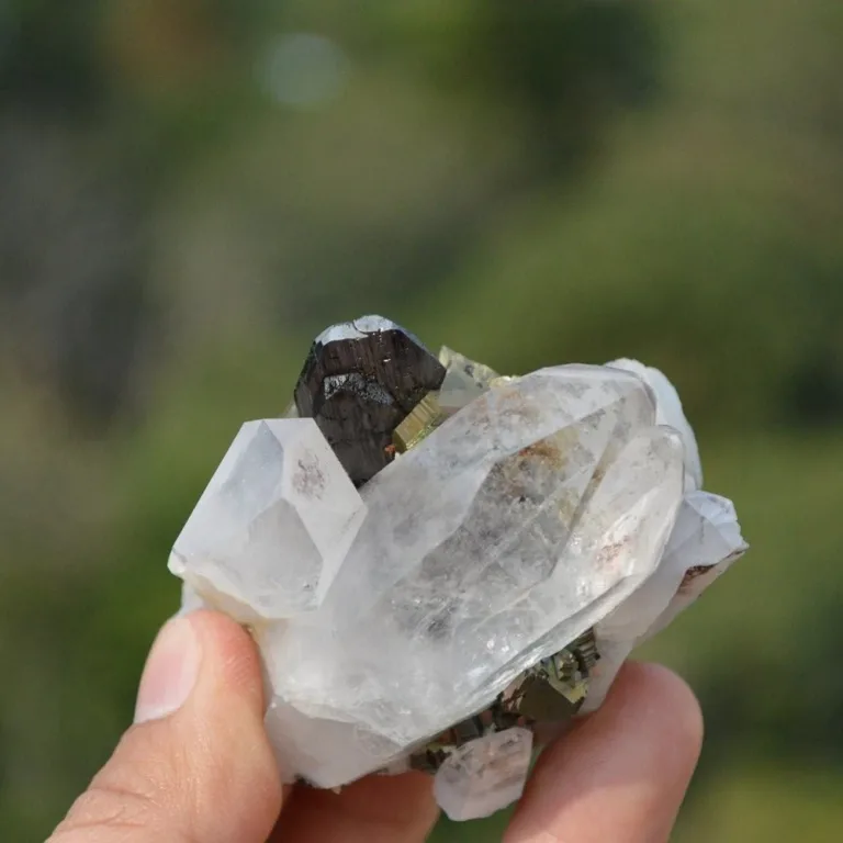 Ferberite With Quartz,Arsenopyrite,Mica Crystals - Image 8
