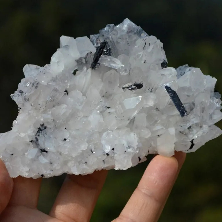 Floating Ferberite With Quartz,Fluorite Crystals - Image 2