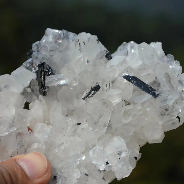 Floating Ferberite With Quartz,Fluorite Crystals - Image 5