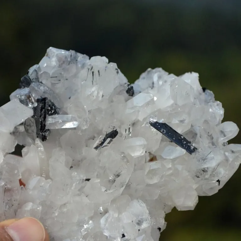 Floating Ferberite With Quartz,Fluorite Crystals - Image 6